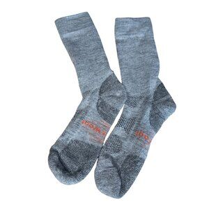 Smartwool Unisex Gray Wool Blend Crew Socks With Orange Logo